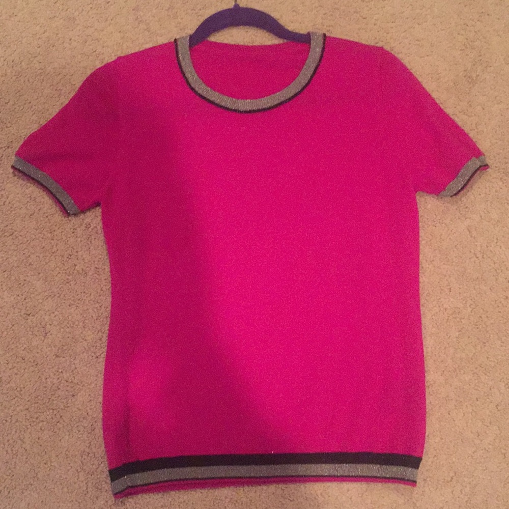 Short sleeve merino wool sweater